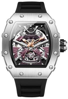 Youfap Market Automatic Mechanical Military Watch For Men Waterproof Luminous Sport Timepiece silver Black