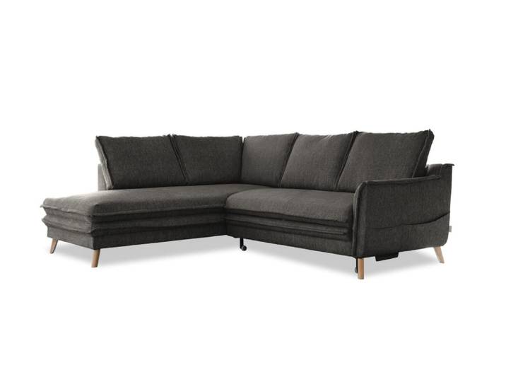 Canapé d'angle 6pl limited convertible, angle gauche, gris foncé