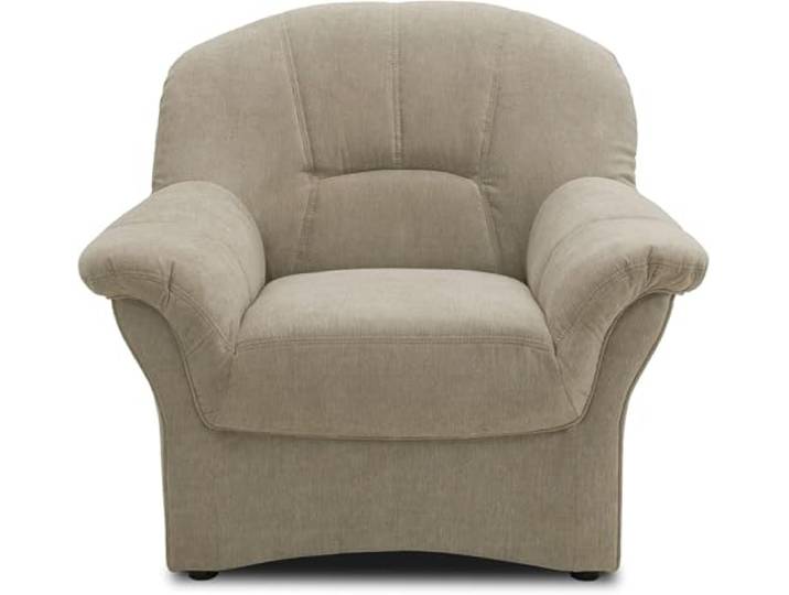 DOMO. collection Polstersessel Bahia FK, Federkern, beige-grau Sessel mit Federkern für hohen Sitzkomfort im klassischen Design, 102 x 57 x 91 cm (BxTxH)
