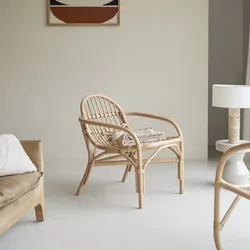 Stuhl aus Rattan natur Naturfaser klassisch Rattanmöbel neu Tikamoon ,1-Sitz