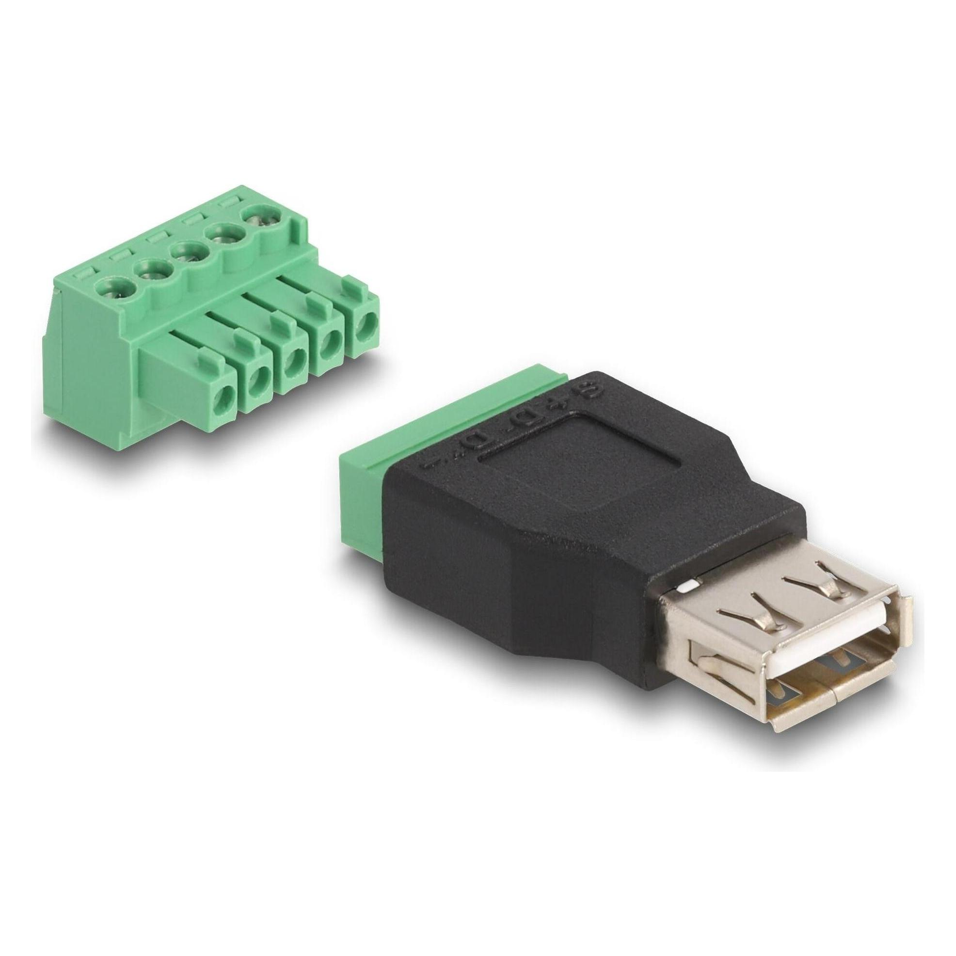 Delock USB 2.0 Adapter USB-A Buchse - Terminalblock (65973)