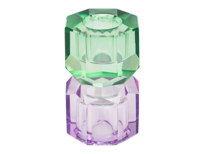 Kerzenständer Olina, Byyu, violett/grün, Glas