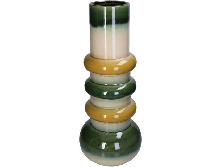 Vase Myko Grün/Gelb/Weiss Steingut D 20 cm H 48.5 cm