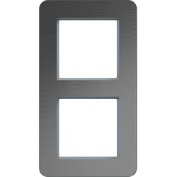 Hager WAD9200ESV Rahmen 2fach senkrecht, C.8, edelstahl matt, Metall gebürstet