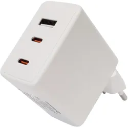 Swissten GaN Travel Charger USB-C 70W Power Delivery (70 W, 3 Ports), USB Ladegerät, Weiss