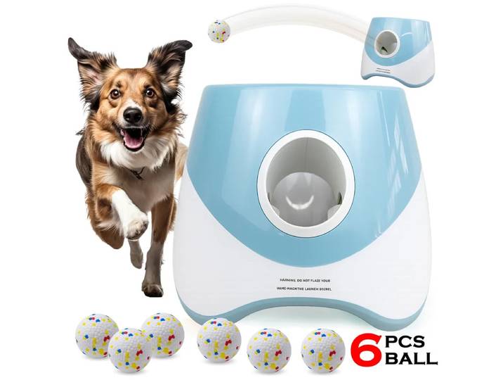 Lanceur automatique de balles pour chiens, lanceur de balles de tennis rechargeable pour jouer interactif d'entraînement, jouet amusant pour chiens de taille moyenne et grande