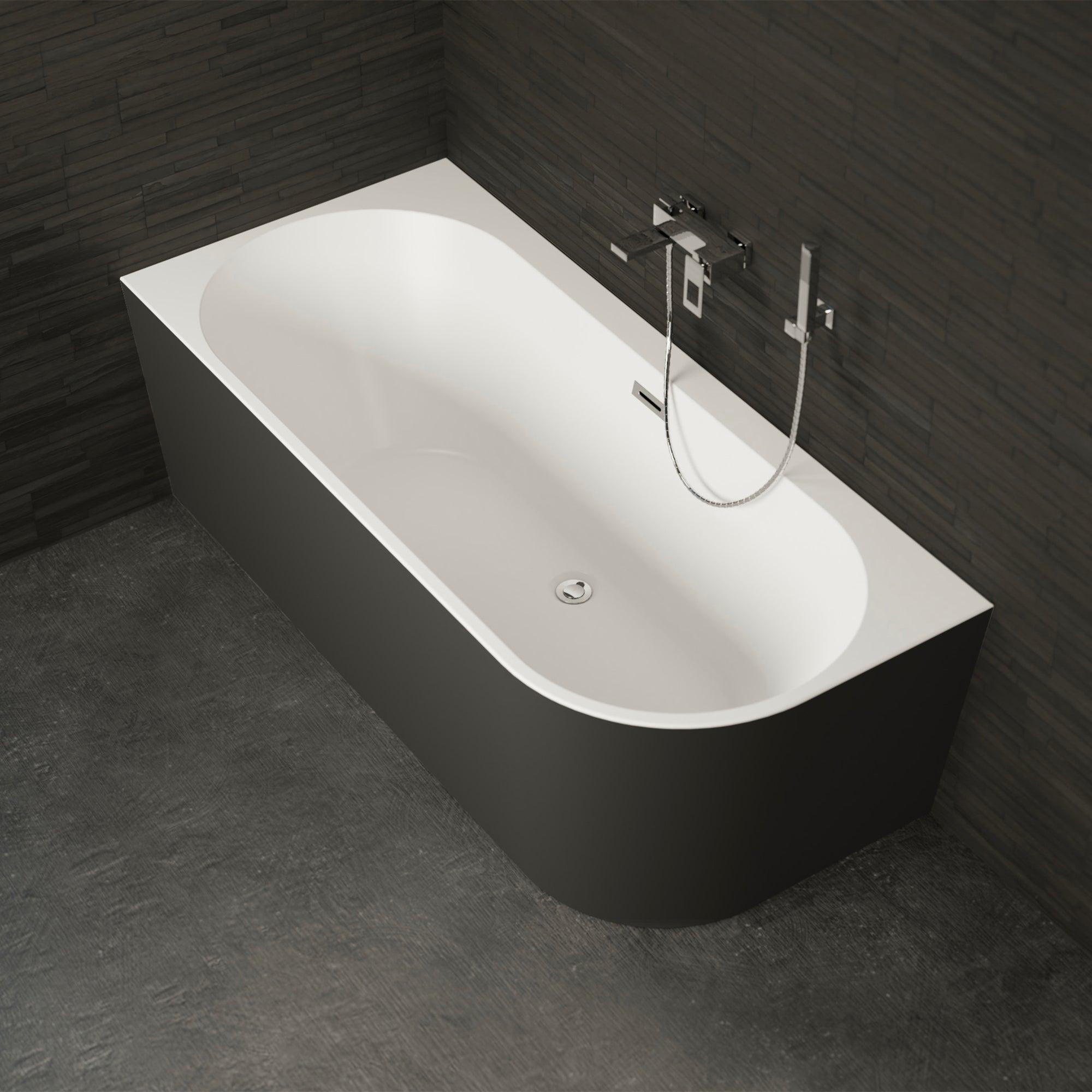 Freistehende Badewanne Capri 160 links schwarz 160 x76 x58 cm