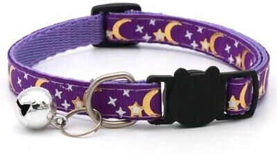Inspired Finds Colorful Paw Print Pet Collar With Bell violet Charm