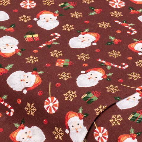 Baumwollstoff Santa & Zuckerstange "Sina“, rot-color