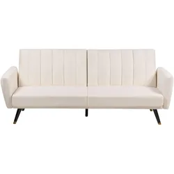 3-SITZER-SCHLAFSOFA Samtstoff hellbeige Vimmerby