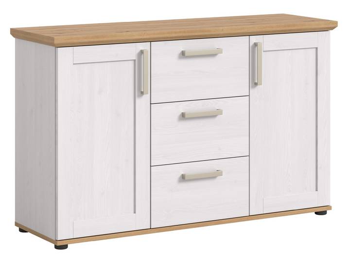 Verona buffet 3 tiroirs\, 2 portes blanc\, chêneReproduction.