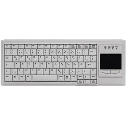 Active Key Industry 4.0 Compact Ultraflat Touchpad Keyboard USB Light Grey (DE, Kabelgebunden), Tastatur, Grau, Weiss