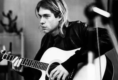 Inspire Picks Kurt Cobain Black & White Poster Retro Rock Music Wall Art Canvas Print e 40x60cm No Frame