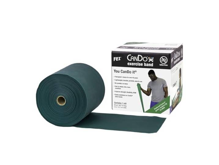 CanDo Trainingsband LATEXFREI / Gymnastikband, Länge 45 m - grün (mittel)