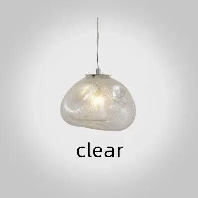 GlowBake Modern Cloud Design Smoky Grey Glass Pendant Light, Handcrafted Blown Glass Hanging Lamp For Living Room, Dining Room clear Glass l