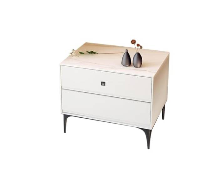 YCCHAH Bett mit Stauraum Nachttisch Aus Massivem Holz, Einfacher, Moderner, Minimalistischer Schiefer-Nachttisch for Das Hauptschlafzimmer Desktop(B)