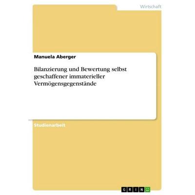 Bilanzierung und Bewertung selbst geschaffener immaterieller Vermögensgegenstände, Taschenbuch von Manuela Aberger, GRIN, 978-3-656-53059-6
