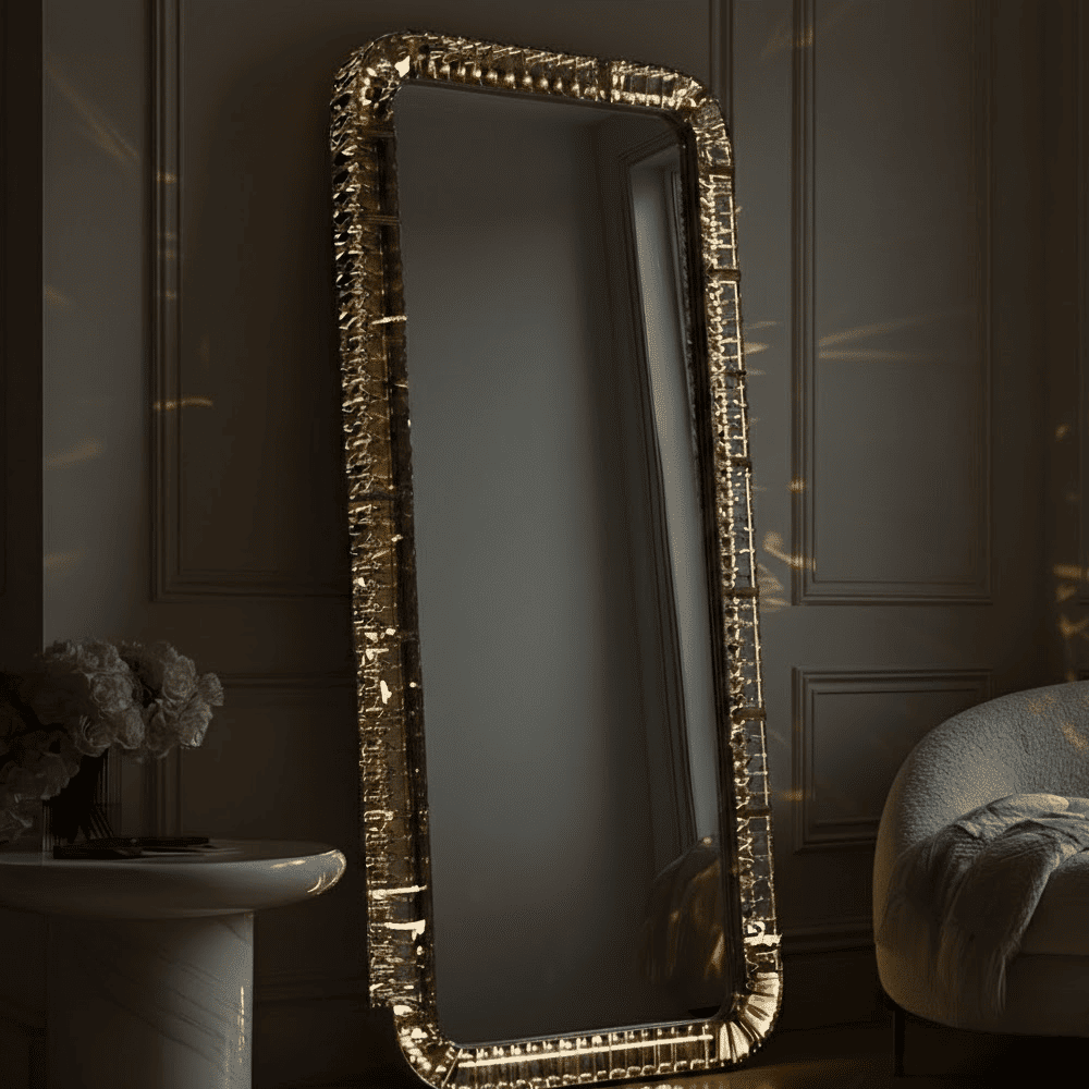 Corvella Bronze LED Floor Standing Mirror