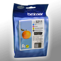 4 Brother Tinten LC-3211VALDR Multipack KCMY