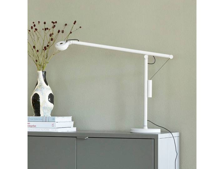 HAY LED Tischleuchtelampe Fifty-Fifty, dimmbar, alu / grau / zink, für Arbeitszimmer / Büro, Aluminium, Design