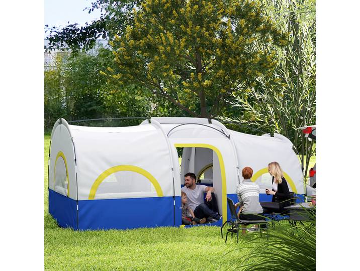 Outsunny Tente Camping 4-6 Pers Imperméable Chambres 435x251x195cm