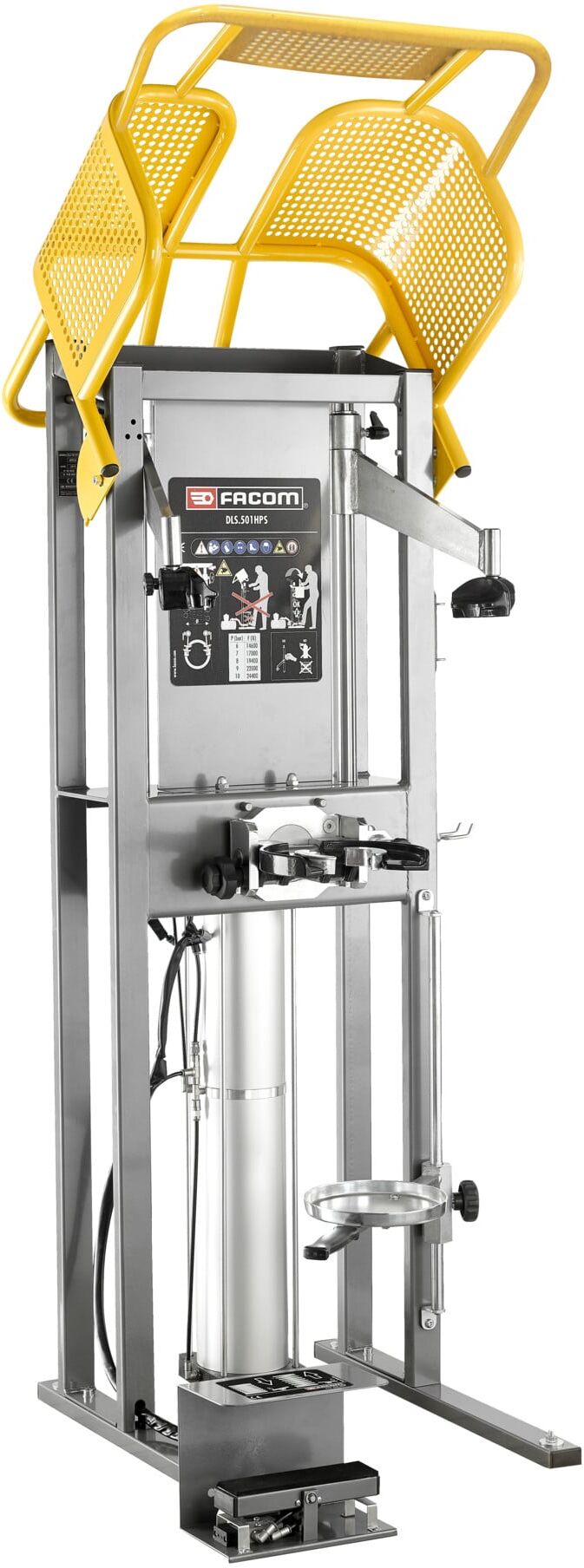 Facom PNEUMATIC SPRING COMPRESSOR MACHINE für die Montage und Demontage von Fahrwerksfedern Druckluft Sicherheitsvorrichtung Fußbedienung Stahl Tragkraft 2500 kg, DLS.501HPS)