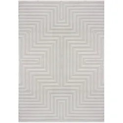 TEPPICH Kurzflor ILLER in Silber, mit 3D-Design, 140 x 200 cm