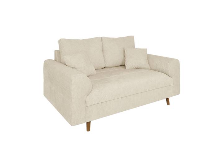 S-Style 2-Sitzer-Sofa Sigurd Beige Chenille, Echtholz, Teilmassiv,Buche, Birke, Füllung: Polyetherschaumkern, 150x81x93 cm, Wohnzimmer, Sofas & Couches, Sofas, 2-Sitzer Sofas