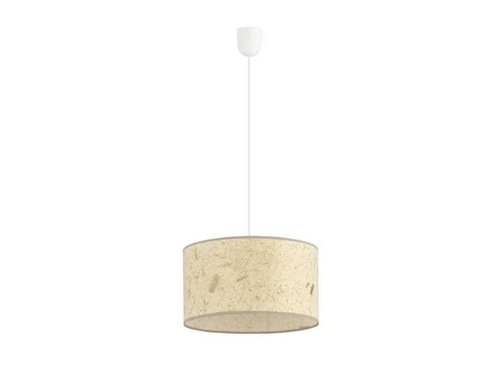 Suspension avec abat-jour cylindrique en tissu finition liège ø35cm