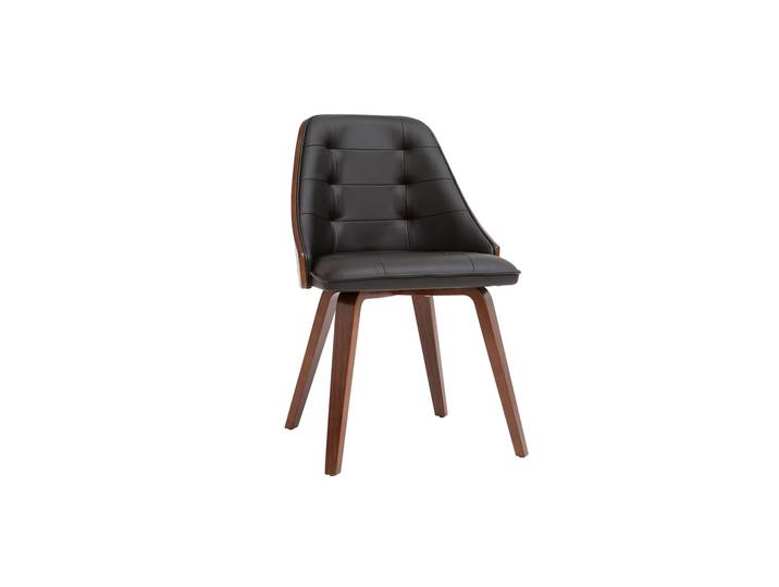 Chaise design noir et bois foncé noyer FLUFFY
