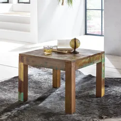 FineBuy Couchtisch KALKUTTA 60 x 47 x 60cm Beistelltisch Wohnzimmer Tisch Massiv
