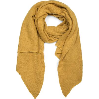 XXL-Schal STYLEBREAKER "Asymmetrischer unifarbener Web Schal", Damen, gelb (senf), Obermaterial: 100% Viskose CV., Modisch, Modetücher