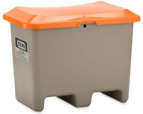 CEMO Streugutbehälter Plus3 200 Liter unterfahrbar ohne Entnahme grau/orange (10567)