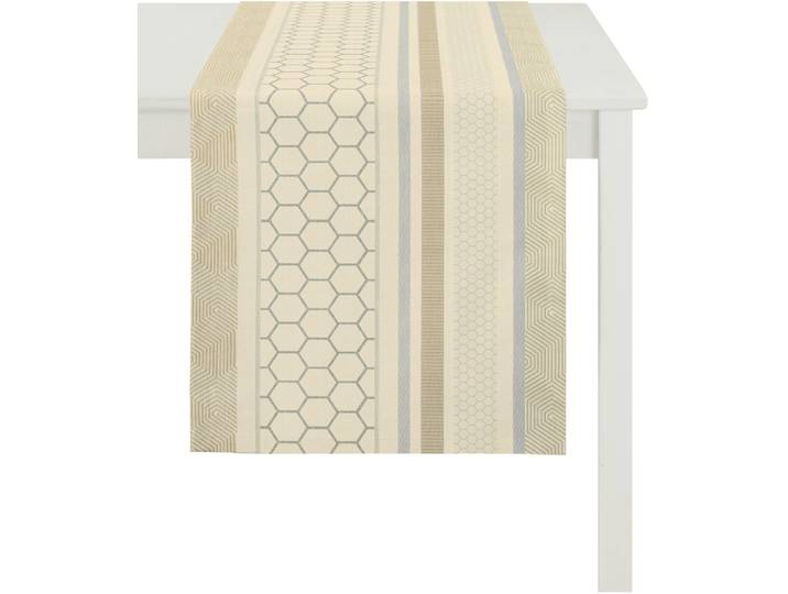 Tischläufer APELT Loop, Loft Style, Jacquard , beige (elfenbeinfarben), B:44cm L:140cm, Polyester, Tischdecken, Tischläufer