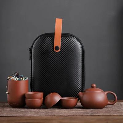 Uplift Treasures Portable Purple Sand Gaiwan Tea Set For Travel set A