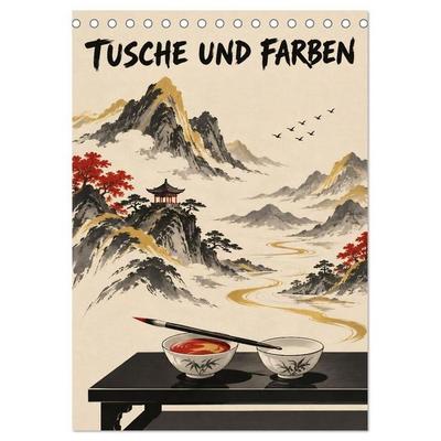 Tusche und Farben (Tischkalender 2027 DIN A5 hoch), CALVENDO Monatskalender