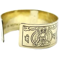 Brass Tibetan Bracelet - Five Buddha
