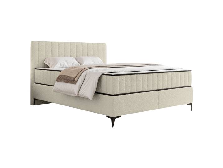 Kontinentales Bett 180x200 cm Mufasso mit Stauraum, hellbeige