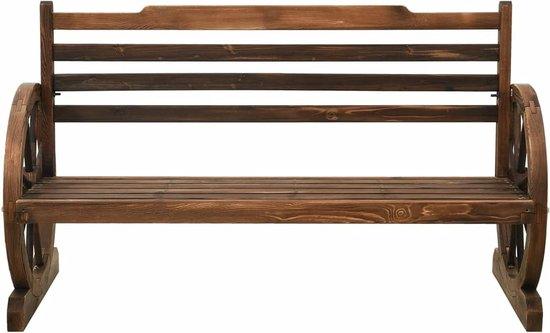 Famanu Gartenbank - Einladendes Design mit einzigartigen Armlehnen - 112 cm breit - Holzfarbe