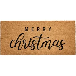 FUSSMATTE Naturfarben 55/120 cm Weihnachtsmotiv Kokosfasern Tikub