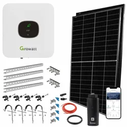 Balkonkraftwerk  MIC 800 0,8kW mit 800W Solarpanel, Halterungen, Wifi-Stick, Growatt
