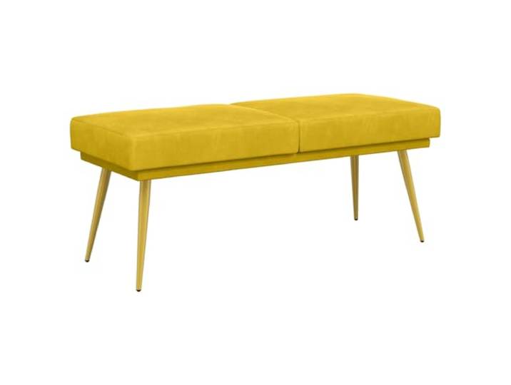 hliofuir Sitzbank Samt Gelb 120x45x46 cm Doppellagig Polsterbank Gelbe Polsterbank aus Samt mit Metallbeinen für Flur Schlafzimmer und Wohnzimmer Belastbar bis 110 kg