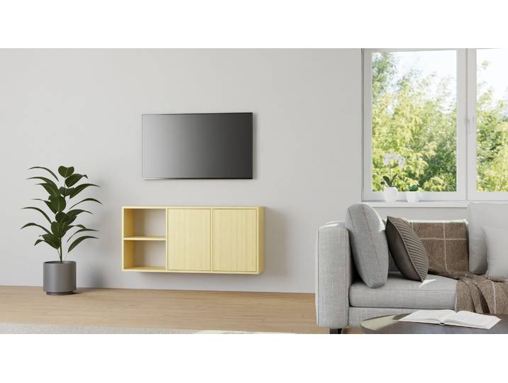 Hängesideboard aus Kiefer Kiefer Natur geölt