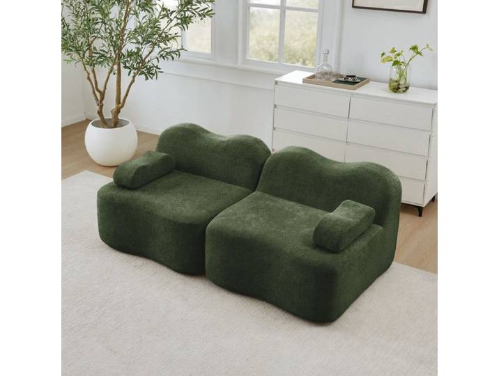 NuvlaGu - Canapé modulable 2 places - Canapé détachable - Forme nuage - Vert
