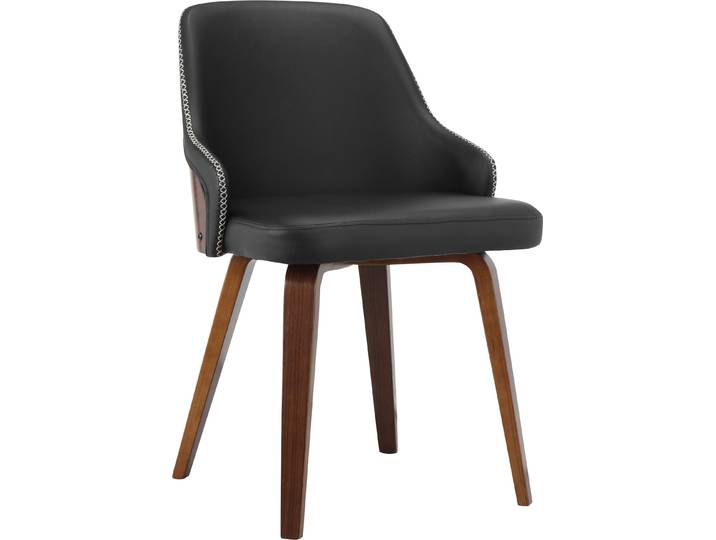 Esszimmerstuhl GOODPRODUCT Bojan , schwarz (schwarz, braun, schwarz), B:49cm H:77cm T:54cm, Polyurethan, Stühle, Esszimmerstuhl, pflegeleichtes Kunstleder, Sitz- und Rücken gepolstert, Sitzhöhe 47 cm