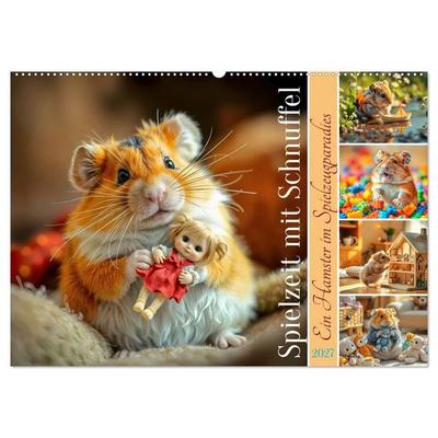 Spielzeit mit Schnuffel - Ein Hamster im Spielzeugparadies (Wandkalender 2027 DIN A2 quer), CALVENDO Monatskalender