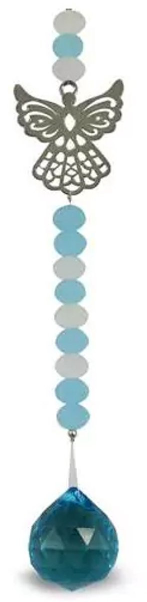 Blauwe Engel Suncatcher - Glazen Raamkristal voor Hangende Decoratie