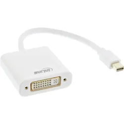 InLine Mini DisplayPort zu DVI Adapter, weiß, 0,15m