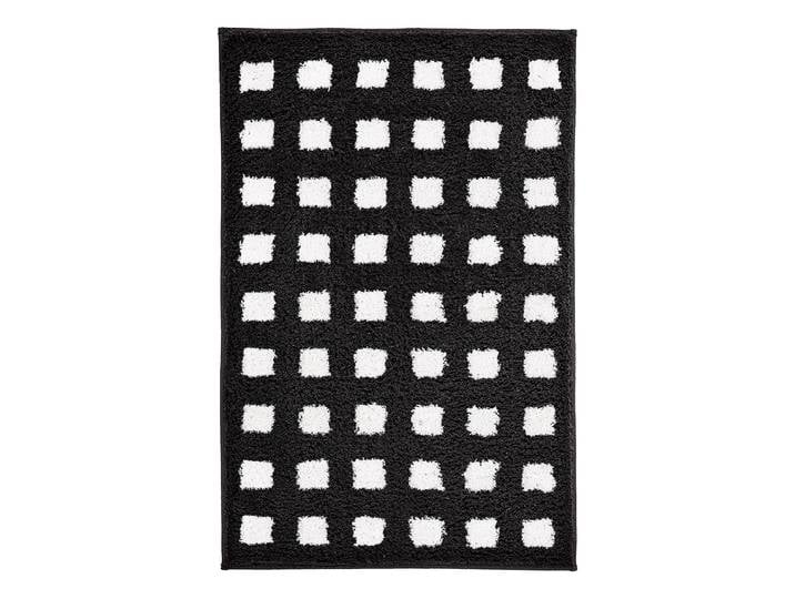 Tapis de bain Boxes 60 x 90cm Blanc/Noir/Noir