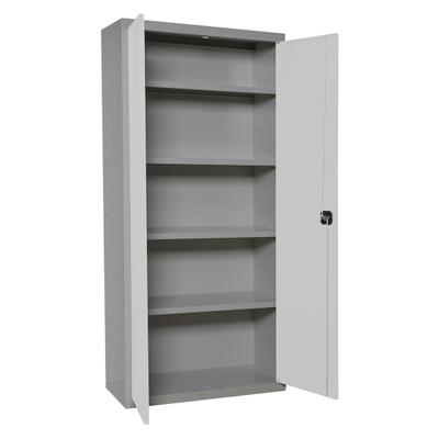 Proregal Stahlschrank AMEGO | HxBxT 180x80x40cm | 4x Fachboden | Weiß-Grau